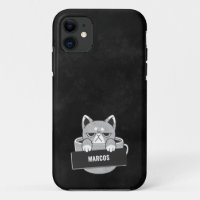 Funny Cat coffee design custom name Case-Mate iPho
