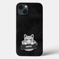 Funny Cat coffee design custom name Case-Mate iPho
