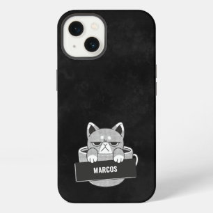 Funny Cat coffee design custom name Case-Mate iPho iPhone 13 Case