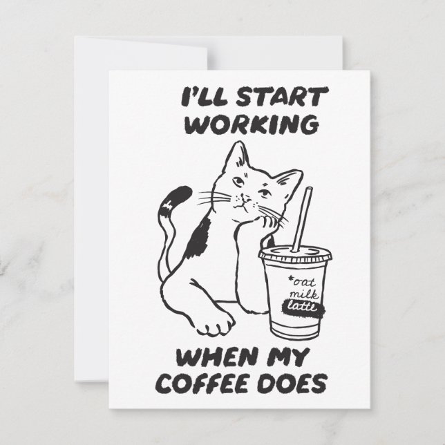 Funny Cat Coffee Lover Card (Front)