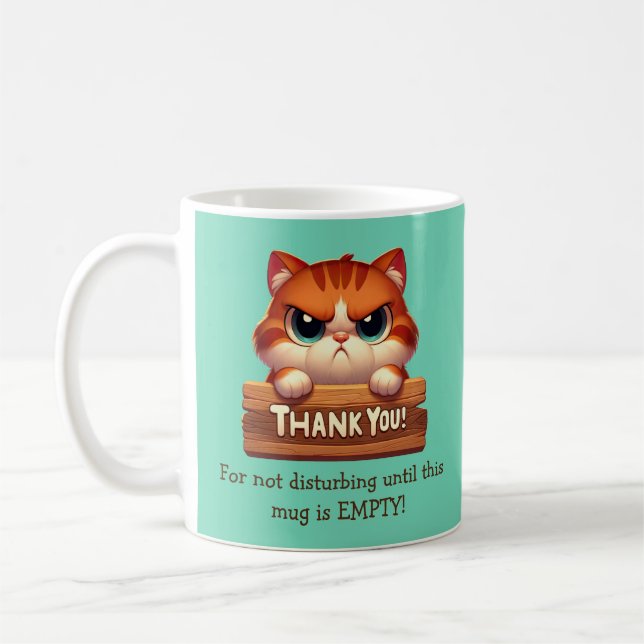 Funny Cat Coffee Mug - Customisable (Left)
