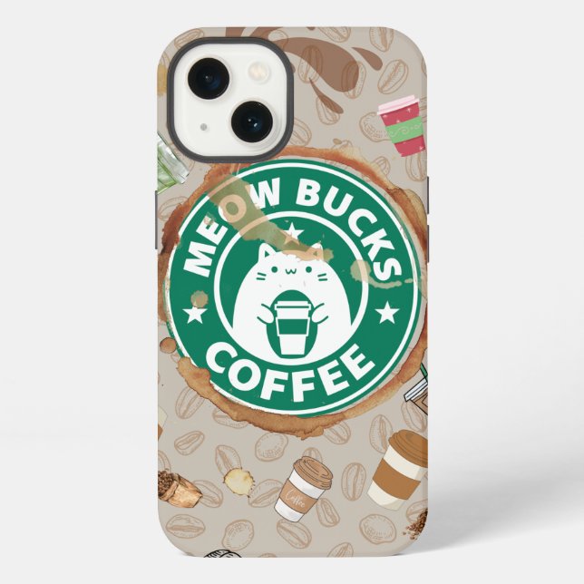 Funny Cat Coffee Quote Phone Case (Back)