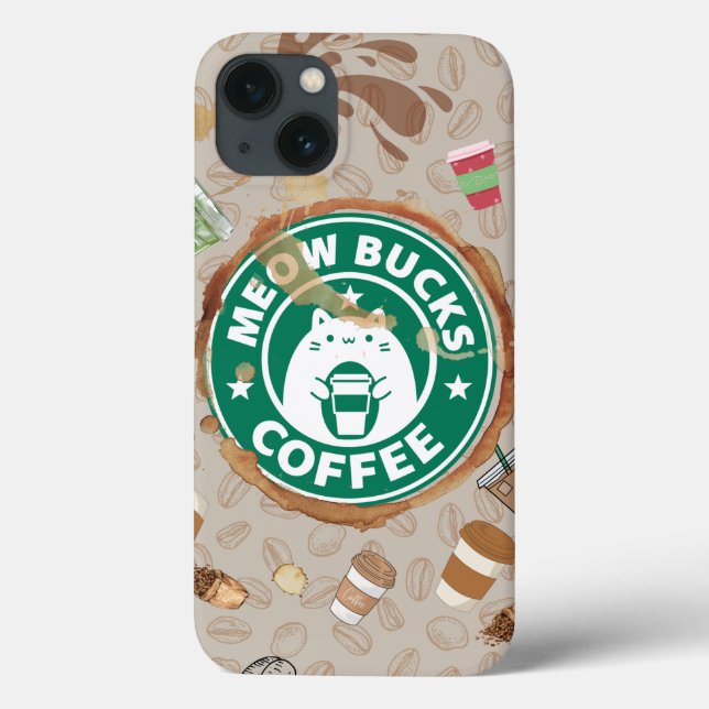 Funny Cat Coffee Quote Phone Case (Back)