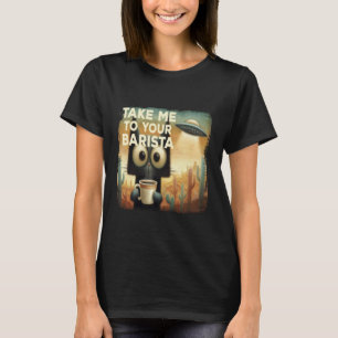 Funny Cat Coffee UFO for Caffeine Lovers T-Shirt