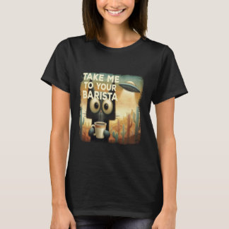 Funny Cat Coffee UFO for Caffeine Lovers T-Shirt