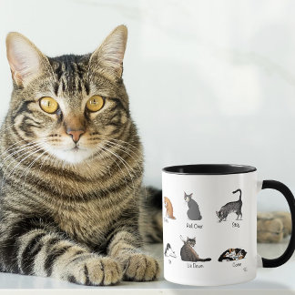 Funny Cat Commands Illustrated Training Chart Mug