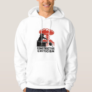 Funny Cat Constructive Criticism Linocut Meme Hoodie