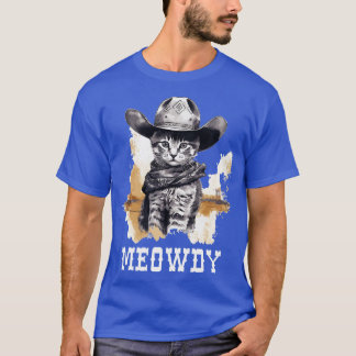 Funny Cat Cowboy Cowgirl Meow Howdy Meowdy 2 T-Shirt