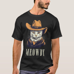 Funny Cat Cowboy Cowgirl Meow Howdy Meowdy T-Shirt