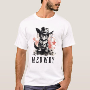 Funny Cat Cowboy Cowgirl Meow Howdy Meowdy T Shirt
