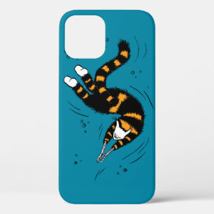 Funny Cat Creature Skeleton Hands Swimming Dark iPhone 12 Pro Case