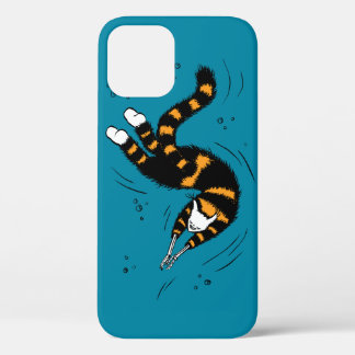 Funny Cat Creature Skeleton Hands Swimming Dark iPhone 12 Pro Case