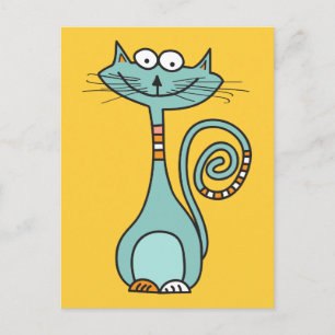 Funny Cat custom colour postcard