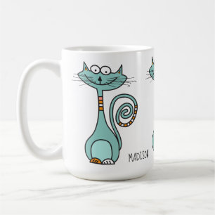 Funny Cat custom name mugs