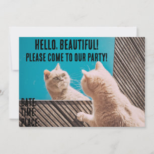 FUNNY CAT CUSTOM PARTY INVITATIONS