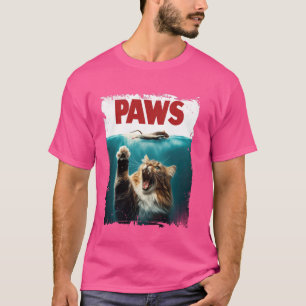 Funny Cat Cute Cat Lover Paws Cat and Mouse Parody T-Shirt