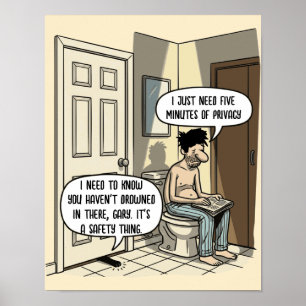 Funny Cat Dad Bathroom Humour Gift Poster