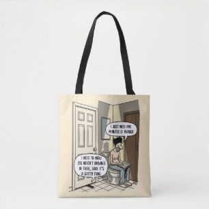 Funny Cat Dad Bathroom Humour Gift Tote Bag