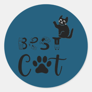 Funny cat dad best cat for father's day  classic round sticker