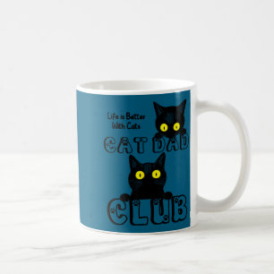 Funny cat dad club husband birthday fathers day coffee mug