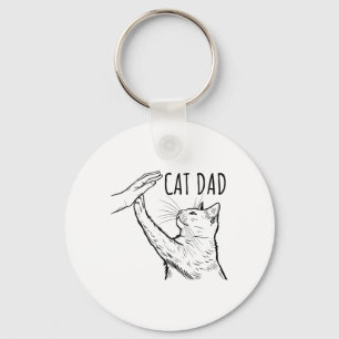 Funny Cat Dad Fathers Day Best Cat Daddy Hand Key Ring
