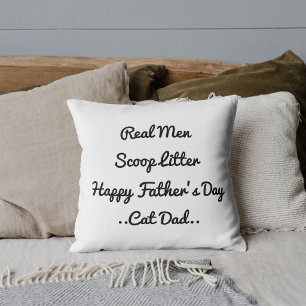 Funny Cat Dad Father's Day Cute Black White Trendy Cushion