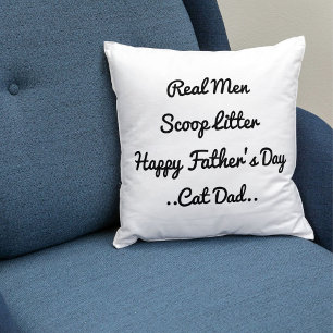 Funny Cat Dad Father's Day Gift Black White Trendy Cushion