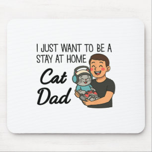 Funny Cat Dad Gaming – Cute Gamer Cat And Dad Desi Mouse Mat