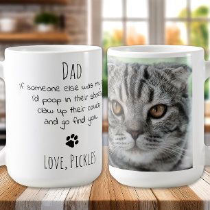 Funny Cat Dad Personalised Pet Photo Coffee Mug
