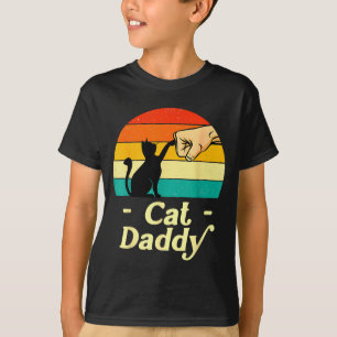 Funny Cat Daddy Vintage Cat Lover Cat Dad Fathers T-Shirt