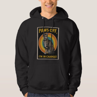 Funny Cat Design Paws Off I'm Charge Bengal Cat Hoodie