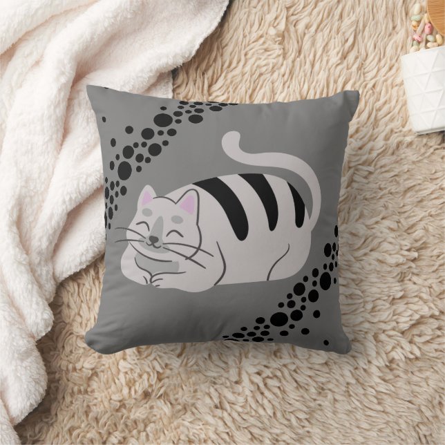 “Funny Cat Design”  Throw Pillow (Blanket)