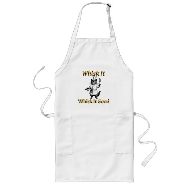 Funny Cat Dressed as a Chef Long Apron (Front)