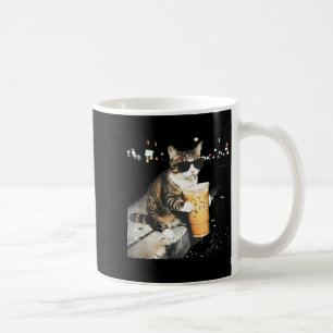 Funny cat Drinking iced Coffee Mug