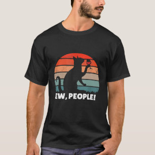 Funny Cat Drinking Wine Ew People T-Shirt