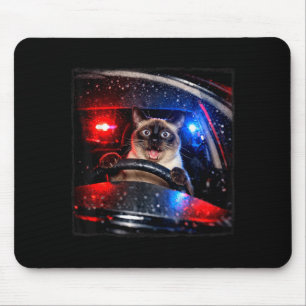 Funny Cat Driving Police Chase Kitten Meme Humour Mouse Mat