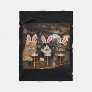 Funny Cat Easter Day Design Men Women Fleece Blanket