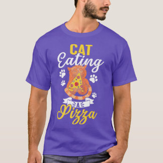 Funny Cat Eating A Pizza 693  T-Shirt