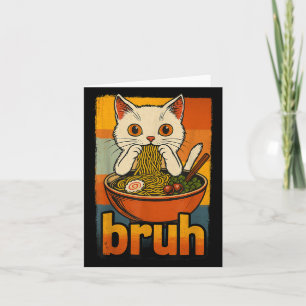 Funny Cat Eating Japanese Ramen Noodles Men Women  Card