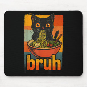 Funny Cat Eating Japanese Ramen Noodles Men Women  Mouse Mat