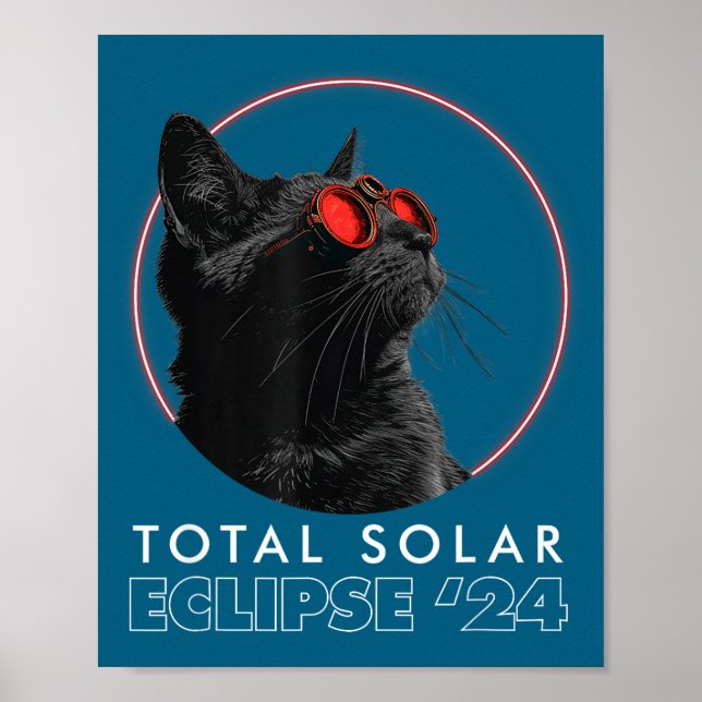 Funny Cat Eclipse Glasses Totality Solar Poster (Front)
