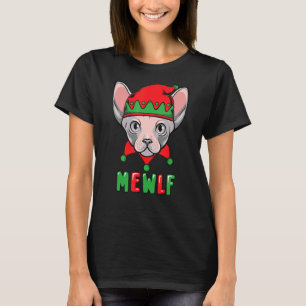 Funny Cat Elf Christmas Mewlf Costume Matching Fam T-Shirt