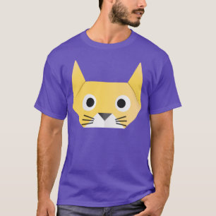 Funny Cat Face Origami Style T-Shirt