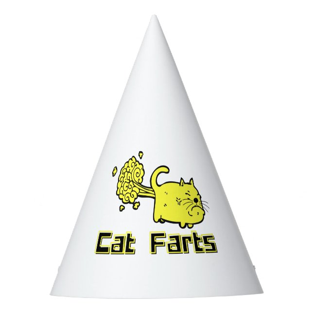 Funny Cat Farts Party Hat (Front)