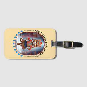 funny cat fashion show luggage tag