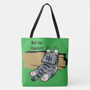 Funny Cat, Fat Cat, Funny Script, Modern Trendy T Tote Bag
