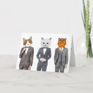 FUNNY CAT FATHERS DAY CARDS, CATS IN BUSINESS SUIT CARD