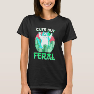 Funny Cat, Feral Girl Party Vacation Summer 1 T-Shirt
