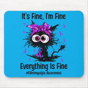 Funny Cat Fibromyalgia Awareness Fibro Warrior Mouse Mat