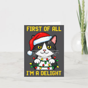 Funny Cat First Of All I'm A Delight Retro Gaming  Card